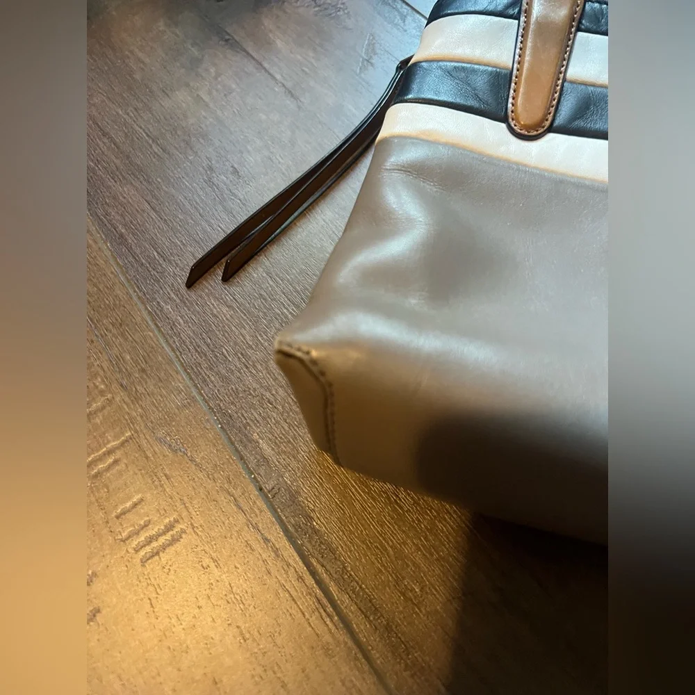 Coach Mini Black White & Gray Color Block Borough Triple Compartment Cross Body - Picture 3 of 15